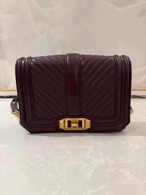 Rebecca Minkoff Quilted Chevron Leather Crossbody Bag in Deep Burgundy